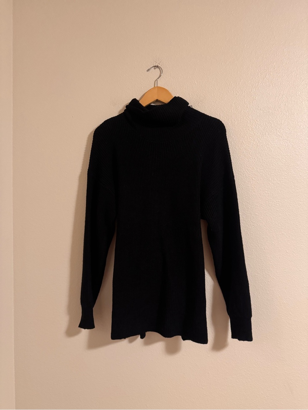 FP Beach Women's Black Ribbed Turtleneck Sweater